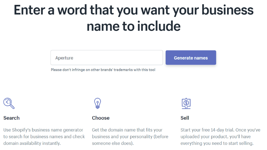 Name generator business