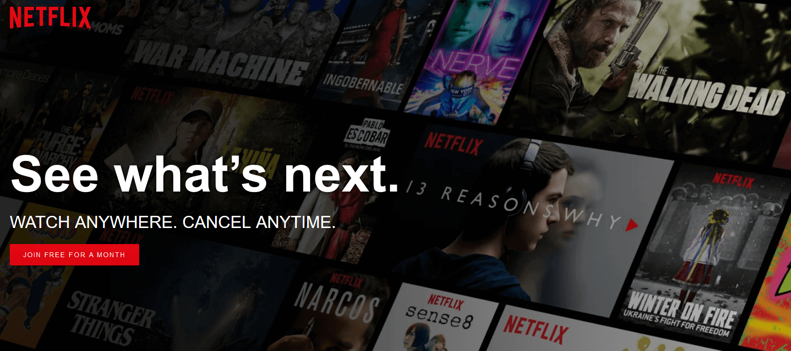 Netflix's homepage.