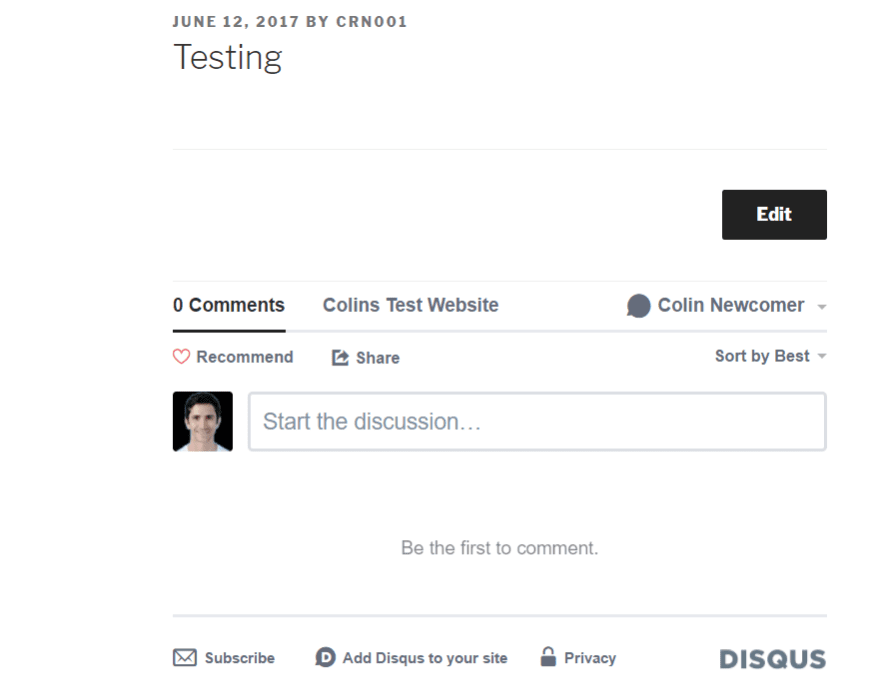 Disqus live