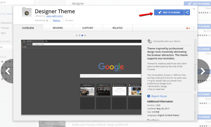 install Google themes