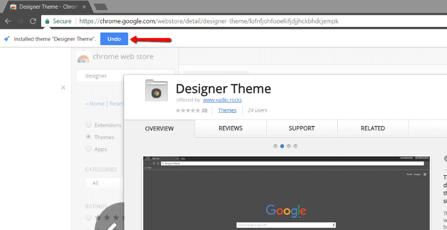Chrome Web Store Themes