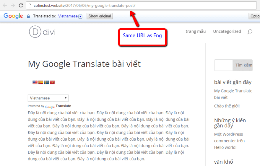 using the translate tool