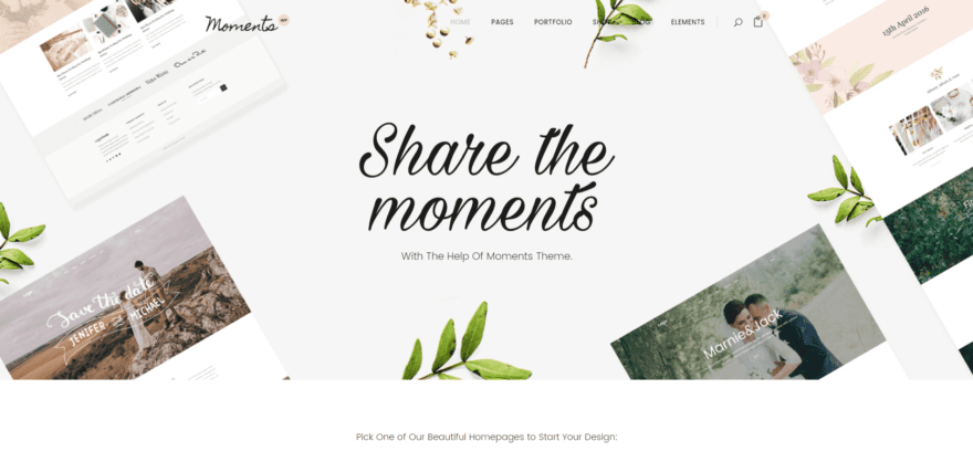 The Moments wedding theme.