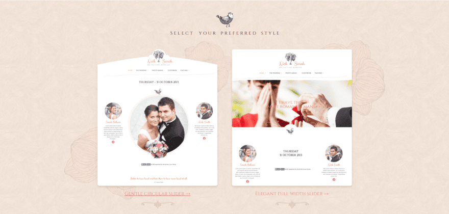 The Wedding Day wedding theme.