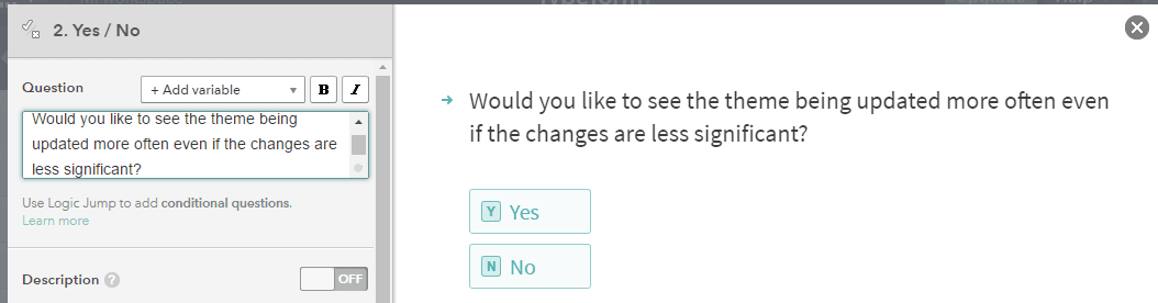An example of a yes-no question.