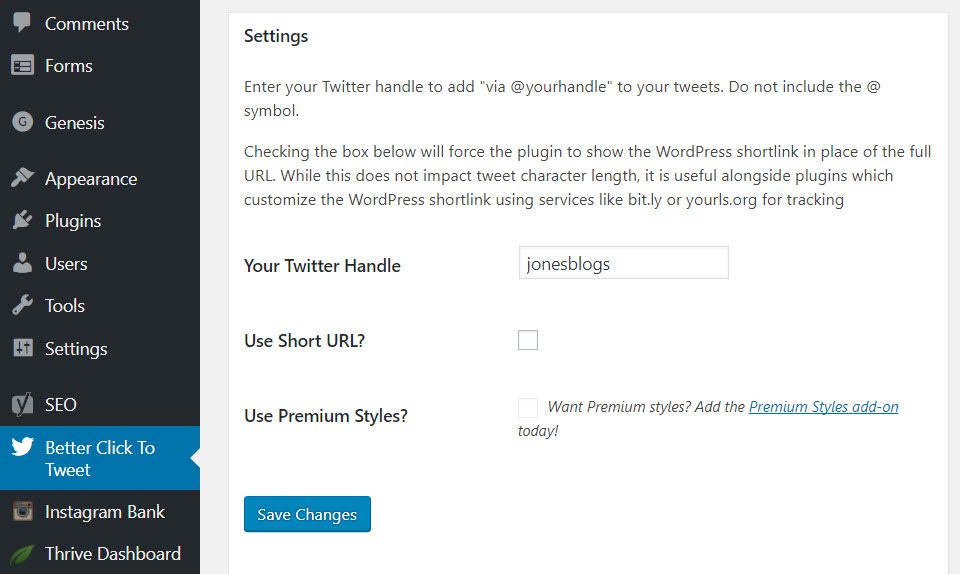 Better Click to Tweet Settings