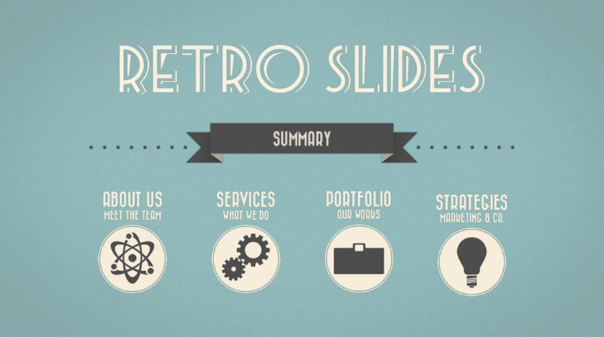 keynotes template retro slides