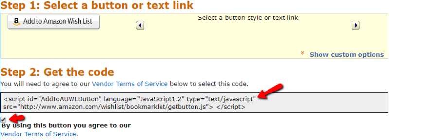 Amazon wishlist bookmarklet