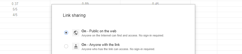 Making your Google Sheet accessible to anyone.