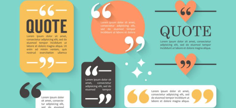 A collection of quote bubbles.