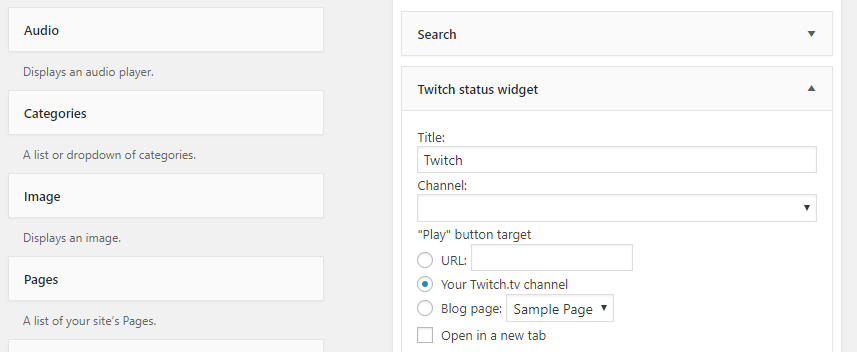 Configuring your Twitch widget.