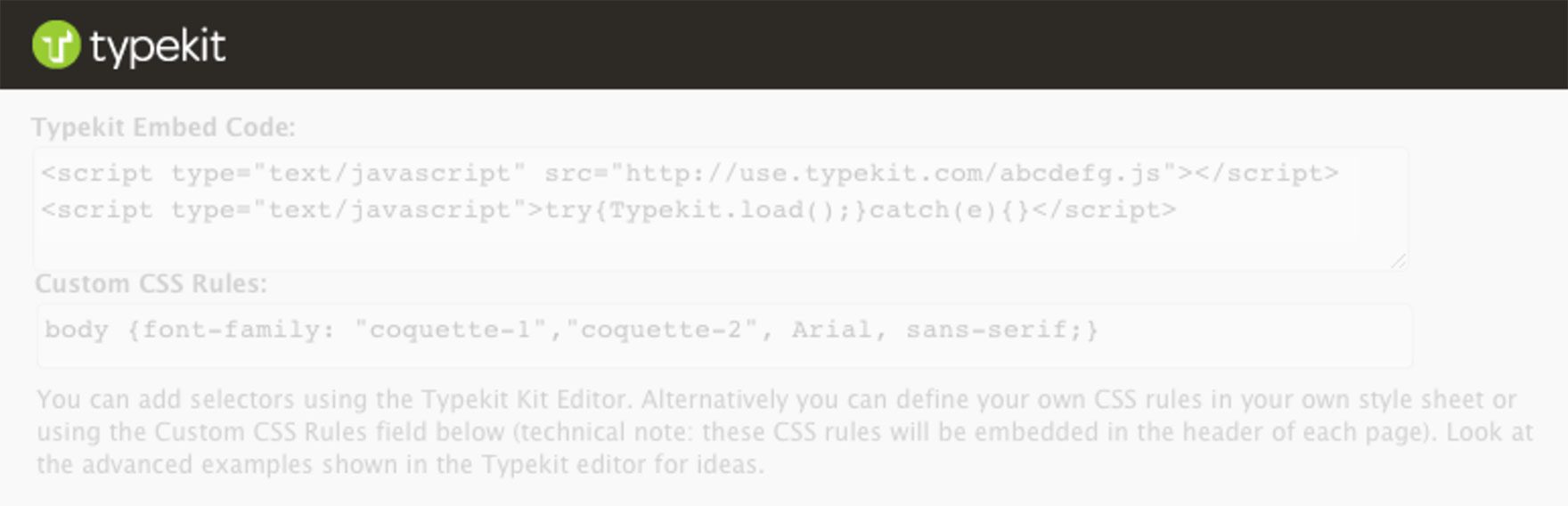Typekit Fonts for WordPress