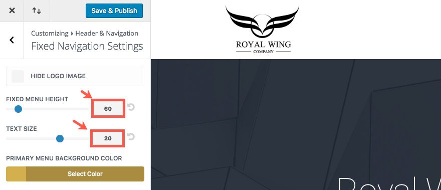 fixed header