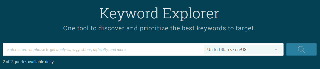 The Moz Keyword Explorer.