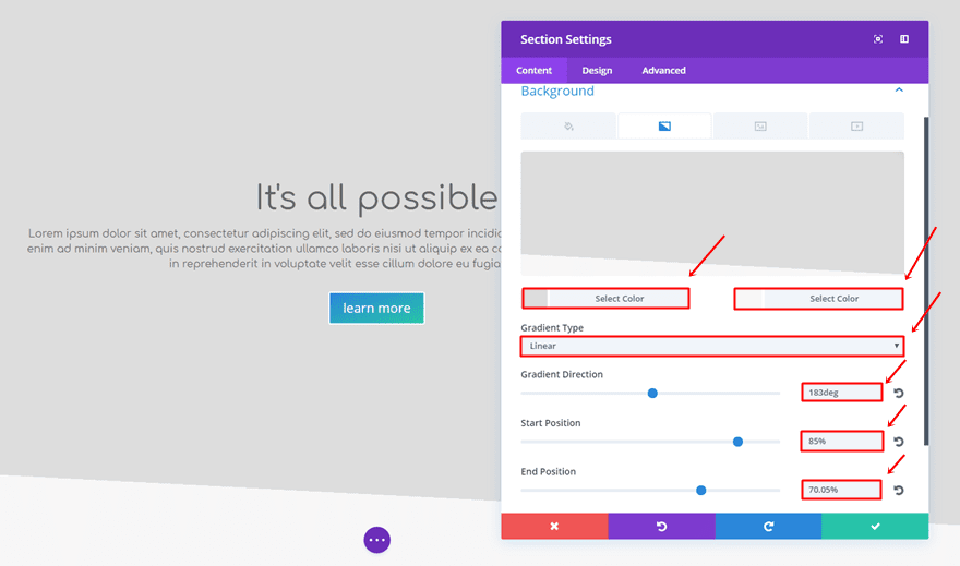 section transitions