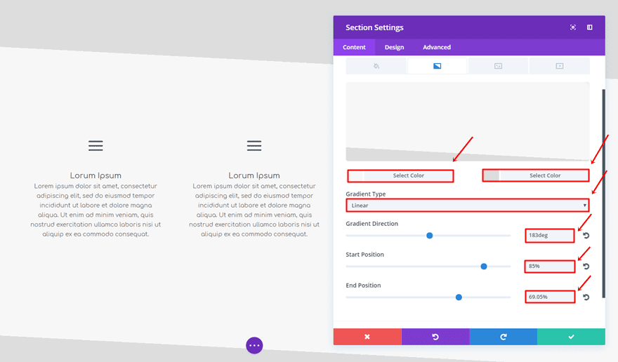 section transitions