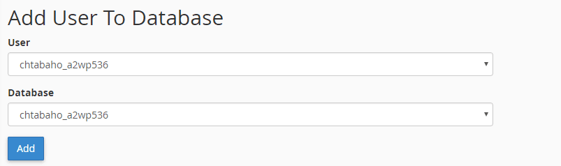 Adding an existing user to your new database.