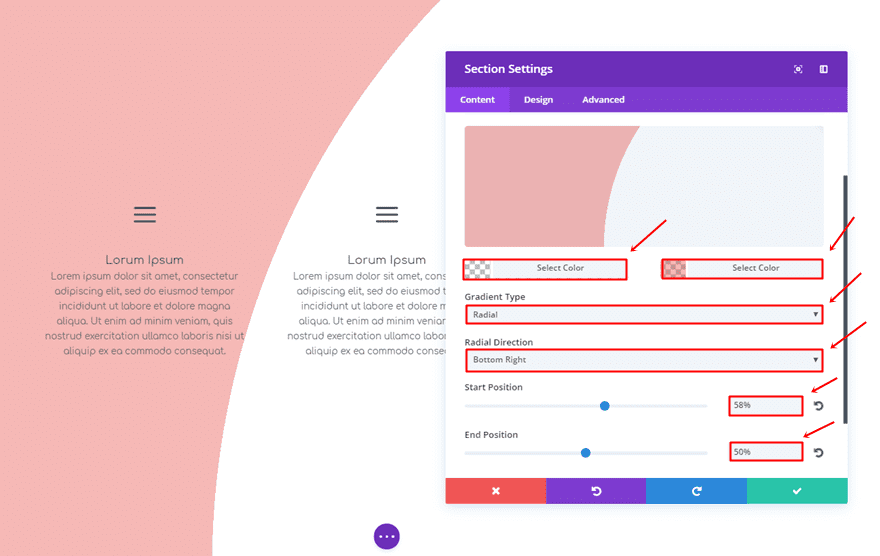 section transitions