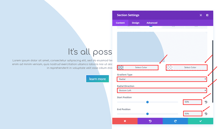 section transitions