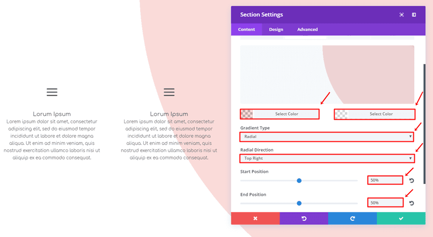 section transitions