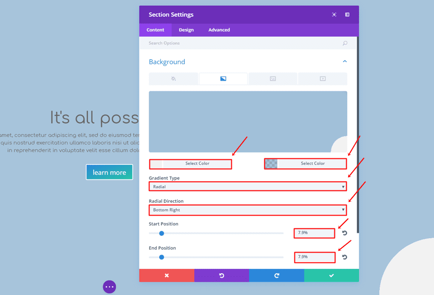 section transitions