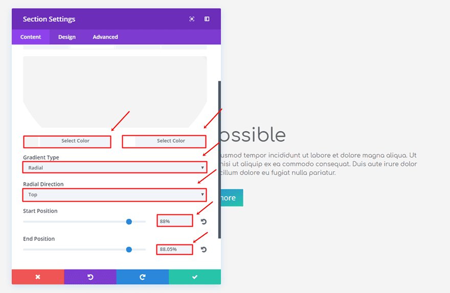 section transitions