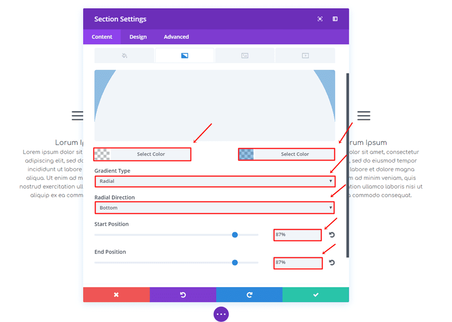 section transitions