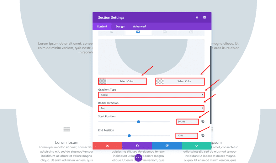 section transitions