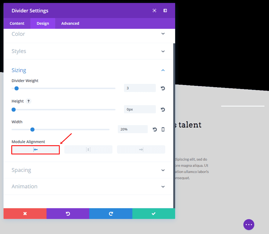 row alignment