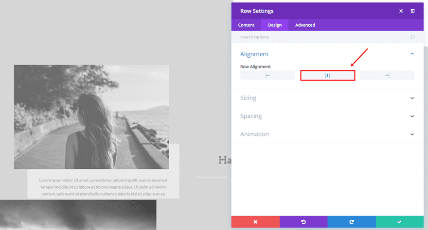 row alignment