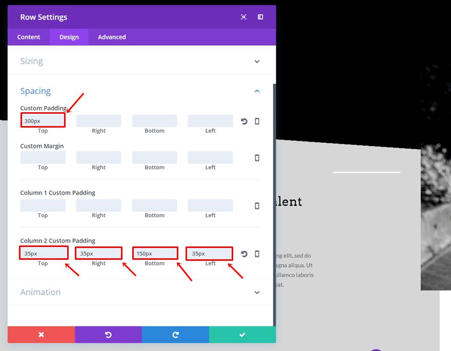 row alignment