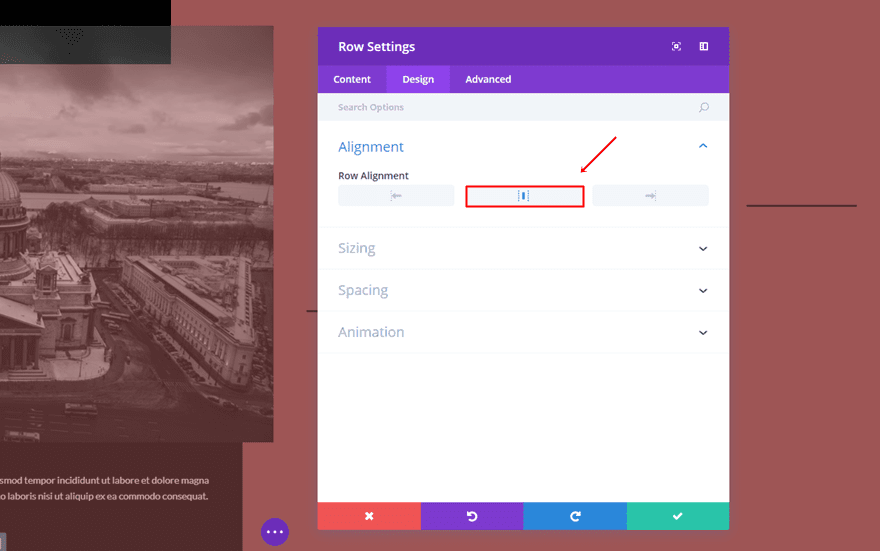 row alignment