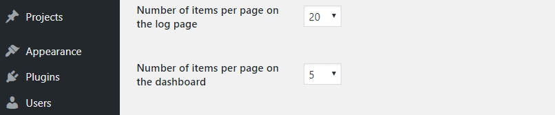 Configuring how many events your logs should display.