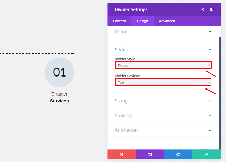 section chapters