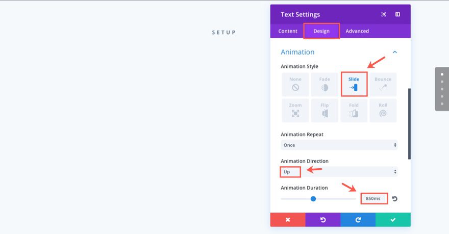 Using Divi's Slide Animation to Show the Progression of a Process