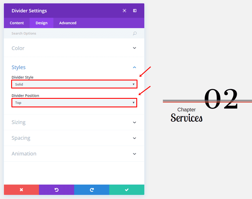 section chapters