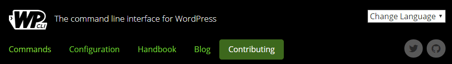 The WordPress Command Line homepage.