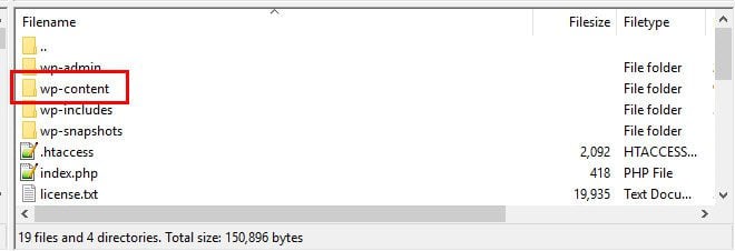 wp-content in WordPress installation