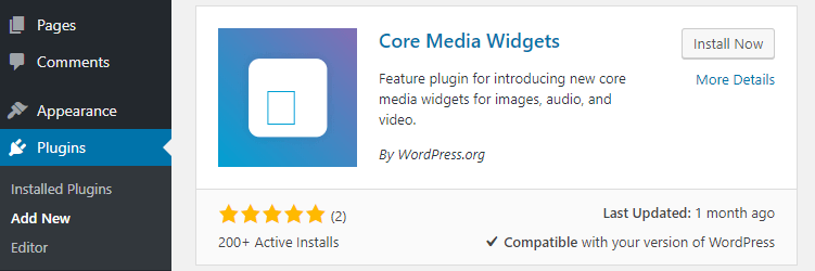 The Core Media Widgets plugin.