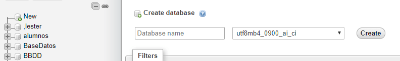 Creating a new database.