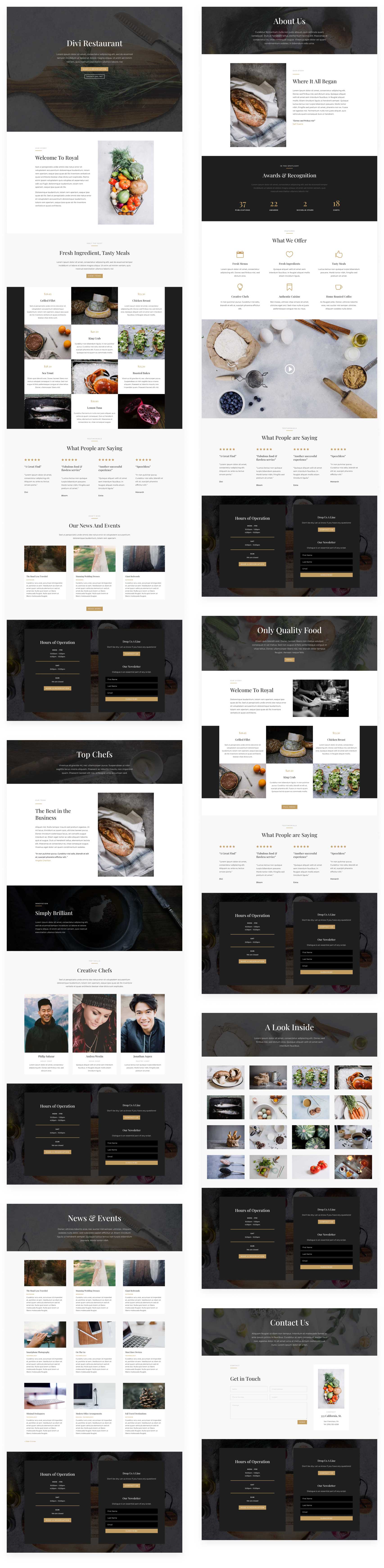 divi restaurant website