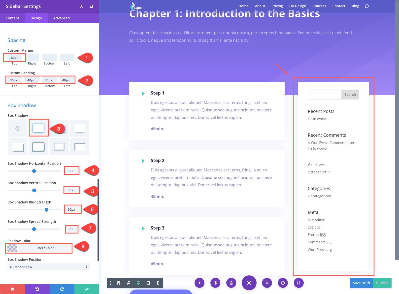 sidebar module design