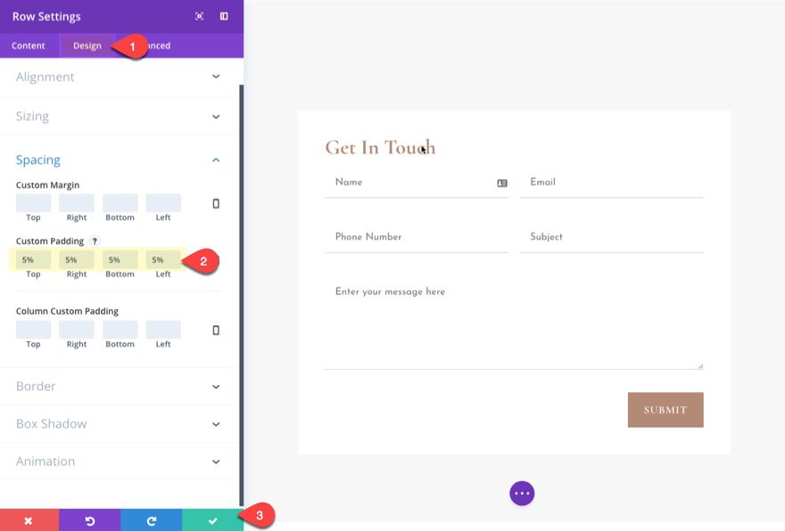 add padding to contact row