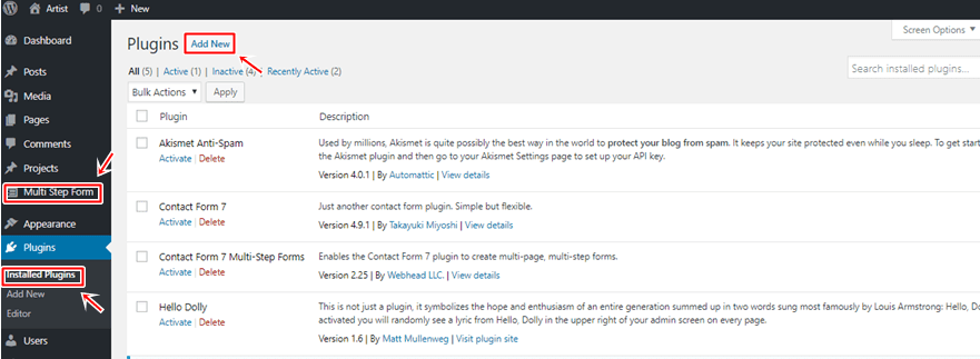 multi-step contact form