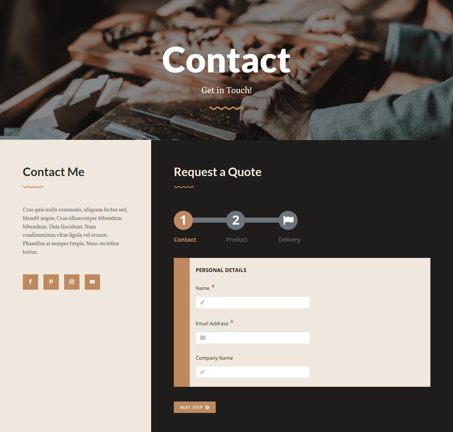 multi-step contact form