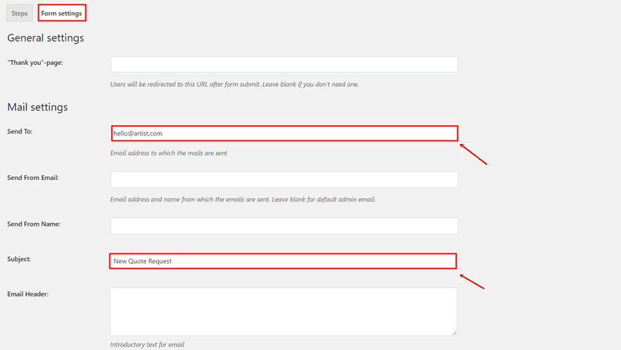 multi-step contact form