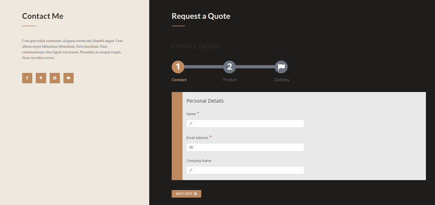 multi-step contact form