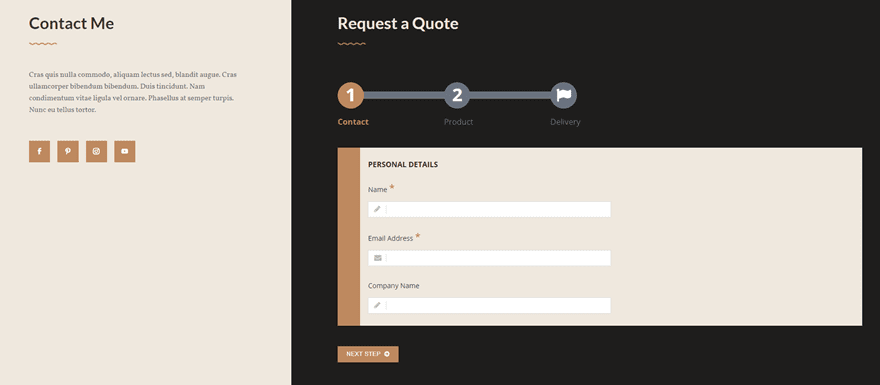 multi-step contact form