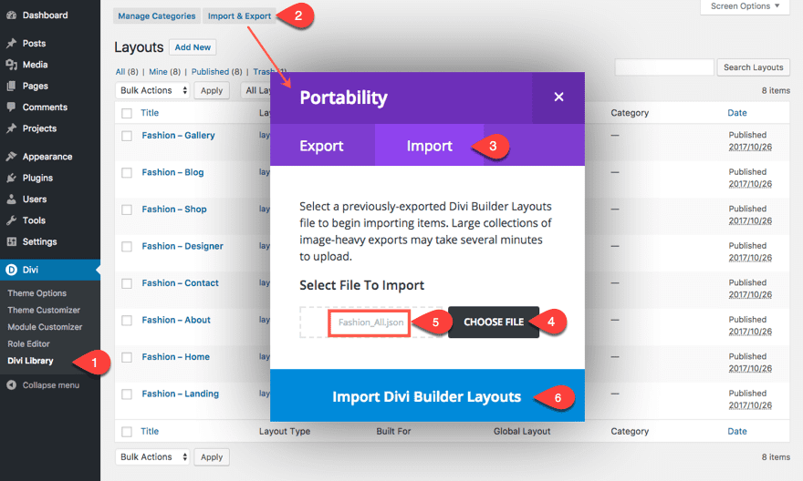 import new layouts