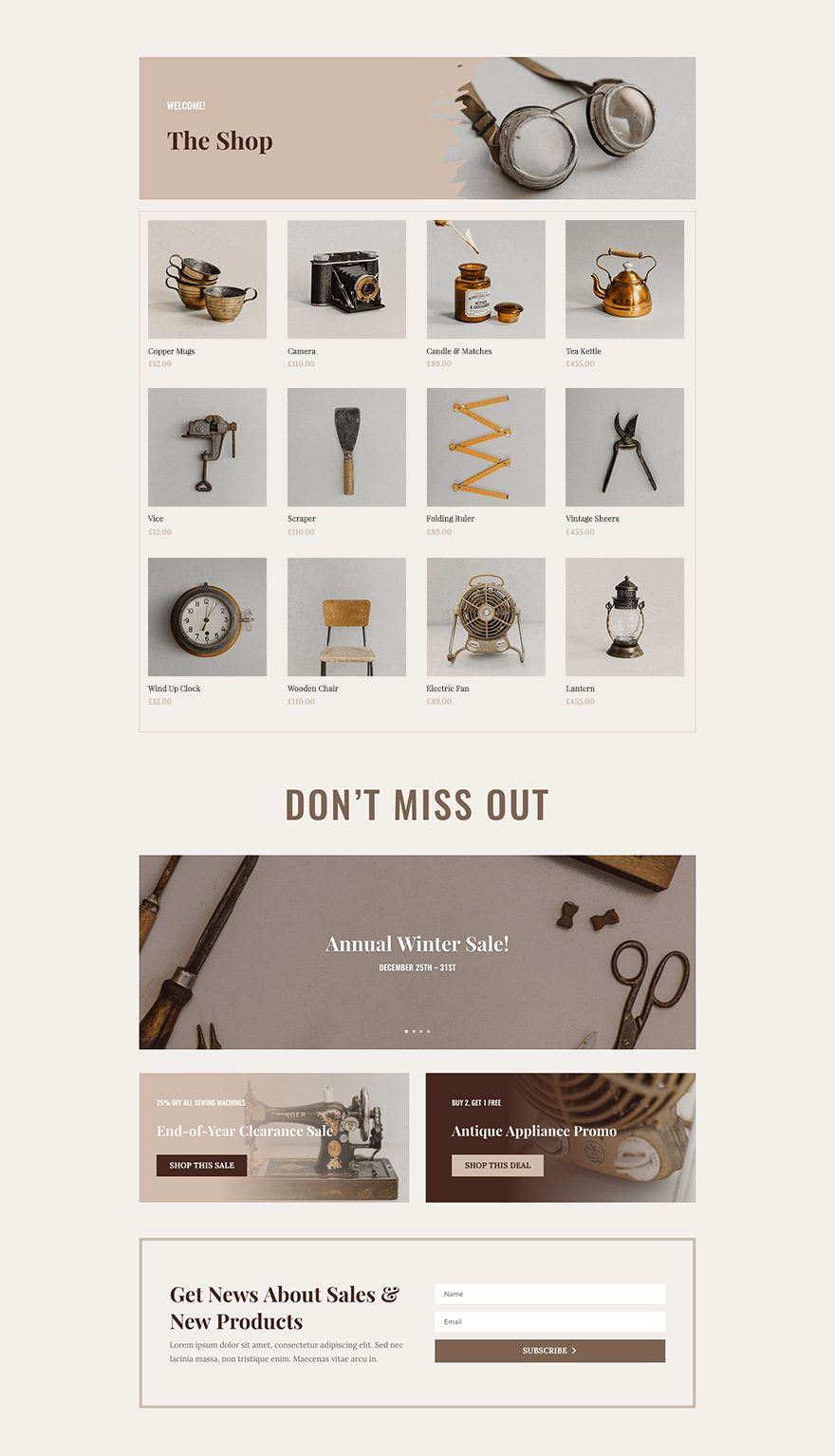 Online Store Layout Pack Shop Page